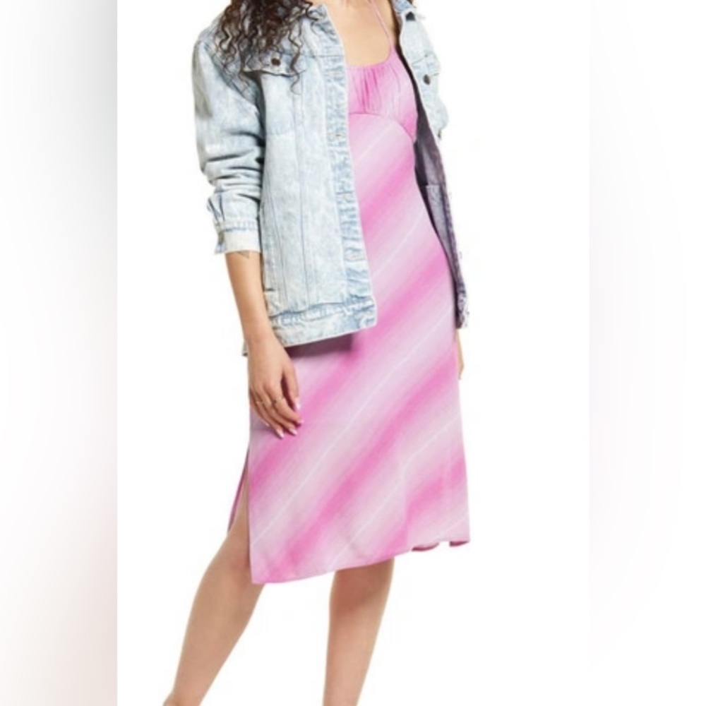 BP Purple Diagonal Stripe Dress